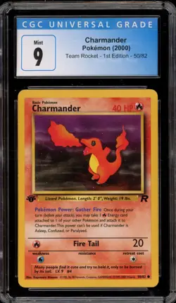 Pokemon Charmander Team Rocket 1st Edition #50 CGC 9 Mint - Image 1
