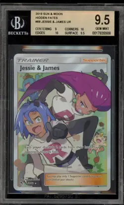 Pokemon Jessie & James Hidden Fates Full Art #68 BGS 9.5 - Image 1