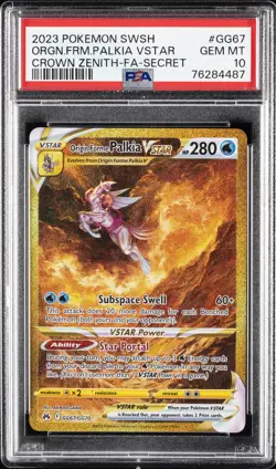 POKEMON SWORD & SHIELD CROWN ZENITH FULL ART/ORIGIN FORME PALKIA VSTAR PSA 10 - Image 1