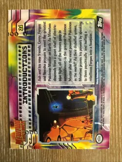 1999 Topps Pokemon Mewtwo Strikes Back #21 Introductions Black Logo Holo MP - Image 2