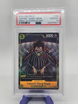 One Piece Capone “Gang” Bege OP04-100 Alt Art Rare PRB01 PSA 10 - Image 1