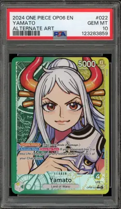 One Piece CCG Yamato Alternate Art OP06-022 PSA 10 Gem Mint - Image 1