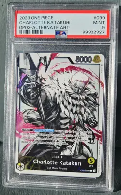 One Piece Charlotte Katakuri Op03-099 Alt Art Leader Psa 9 - Image 1