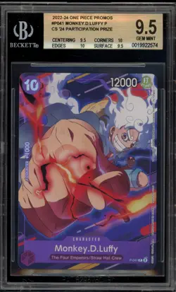 One Piece CCG Monkey.D.Luffy CS '24 Participation Prize Promo P-041 BGS 9.5 - Image 1