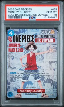 2026 One Piece MONKEY D. LUFFY College Basketball US Voyage Promo #P055 PSA 10 - Image 1