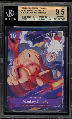 One Piece CCG Monkey.D.Luffy CS '24 Participation Prize Promo P-041 BGS 9.5 - Image 1