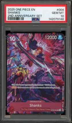 One Piece CCG Shanks 2nd Anniversary Set OP09-004 PSA 10 Gem Mint - Image 1