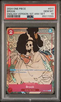 2024 One Piece BROOK English Version 1st Anniversary Set #011 GEM MT PSA 10 - Image 1
