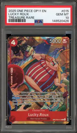 One Piece CCG Lucky.Roux Treasure Rare OP09-015 PSA 10 Gem Mint - Image 1
