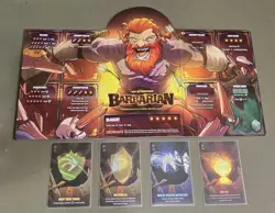 Barbarian Promo BOARD ONLY & 4 Foil Alt Art Cards Dice Throne Age Of Fortitude - Image 1