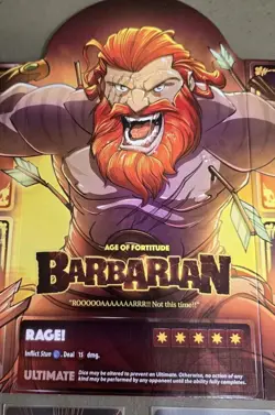 Barbarian Promo BOARD ONLY & 4 Foil Alt Art Cards Dice Throne Age Of Fortitude - Image 3