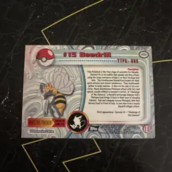 Beedrill #15 - BLack Logo - NON-HOLO - SERIES 1 - TOPPS Pokemon Card D1 - Image 2