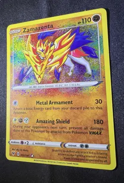 Zamazenta 102/185 SWSH Vivid Voltage Amazing Rare Holo Pokemon TCG card 2020 - Image 2