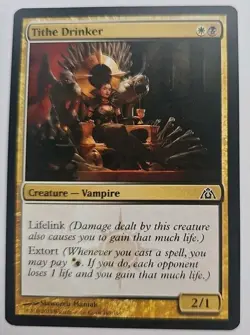 MTG Magic The Gathering Card Tithe Drinker Creature Vampire Dragon's Maze 2013 - Image 1