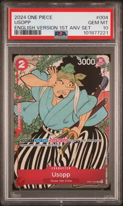 2024 One Piece English Version 1st Anniversary Set USOPP #004 GEM MT PSA 10 - Image 1