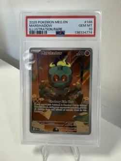 Pokemon TCG Marshadow Mega Evolution Illustration Rare Card 146/132 PSA 10 - Image 1