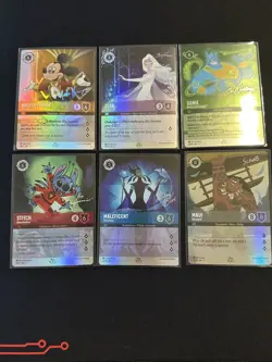 FULL SET 6-DISNEY LORCANA D100 PROMO CARDS NM CARDS - Image 1