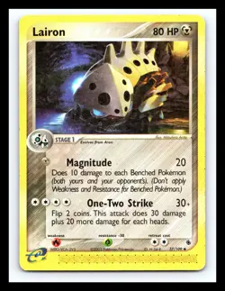 💥 LAIRON # 37/109 2003 EX Ruby & Sapphire Pokemon Card TCG e-Series Nintendo - Image 1