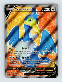 Cramorant V (Full Art) - Sword & Shield Base Set 198/202 - Ultra Rare NM Pokemon - Image 1
