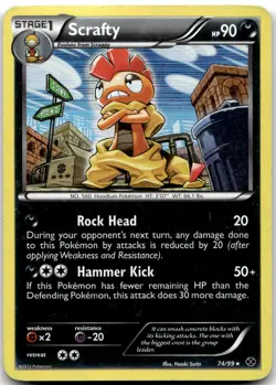 Scrafty 74/99 Holo Rare Next Destinies Pokemon Holo Moderately Played - Image 1