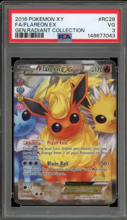 Pokemon Flareon EX XY Generations Radiant Coll. Full Art #RC28 PSA 3 - Image 1