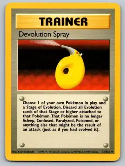Devolution Spray 72/102 Rare Base Set Unlimited Pokemon Lightly Played - Image 1