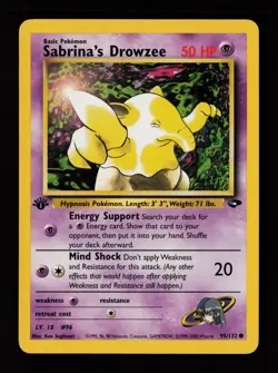 Sabrina's Drowzee 95/132 1st Edition Common Gym Challenge Pokemon Cards - Image 1