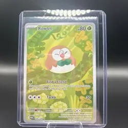 Pokemon Rowlet Illustration Rare Full Art Near Mint Perfect Order 090/088 - Image 1