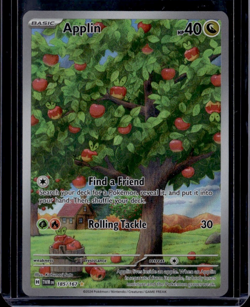 Pokemon TCG Twilight Masquerade #185/167 Applin Illustration Rare Holofoil - Image 1