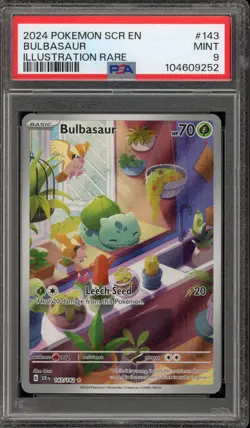 Pokemon Bulbasaur Stellar Crown Illustration Rare #143 PSA 9 Mint - Image 1