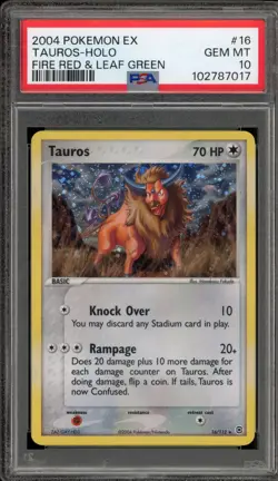 Pokemon Tauros EX Fire Red & Leaf Green Holo Rare #16 PSA 10 Gem Mint - Image 1