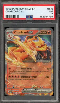 Pokemon Charizard ex 151 MEW EN Double Rare #006 PSA 7 - Image 1