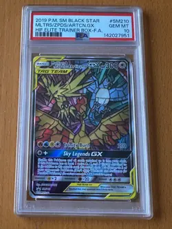 PSA 10 MOLTRES ZAPDOS & ARTICUNO GX SM210 HIDDEN FATES PROMO POKEMON TAG TEAM - Image 1