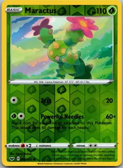 Maractus 007/202 Common Sword & Shield Pokemon Reverse Holo Near Mint - Image 1