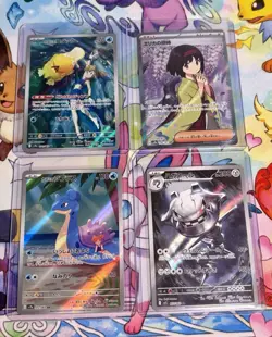 Pokemon Japanese SR/AR 4-Card Lot Misty’s Psyduck Lapras Erika Steelix #5 - Image 1