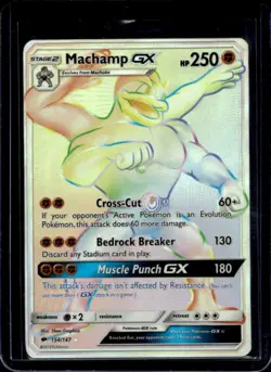 2017 Pokemon SM Burning Shadows Machamp GX #154/147 - Image 1