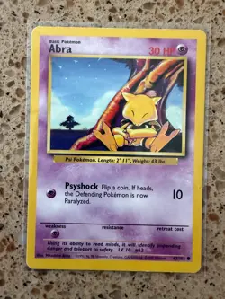 Pokemon Abra 43/102 original base set NM 1999 - Image 1
