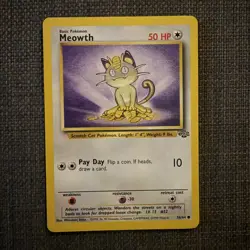 Pokemon TCG Meowth 56/64 Jungle Regular Common Wizards 1999 - Image 1