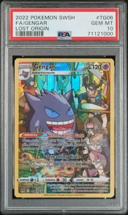 2022 Pokemon Lost Origin Gengar Full Art #TG06 GEM MT PSA 10 Trainer Gallery - Image 1