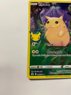Pikachu Holo Rare Holo Celebrations Sword & Shield Full Art 005/025 NM Pokemon - Image 4
