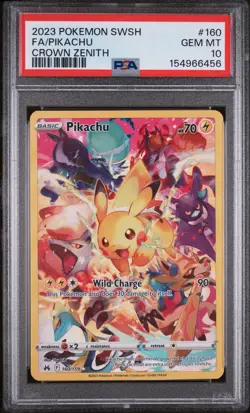 Pikachu 160/159 Secret Rare PSA 10 Pokemon TCG Crown Zenith English - Image 1