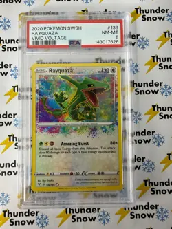 Rayquaza #138 2020 Pokemon Vivid Voltage PSA 8 - Image 1