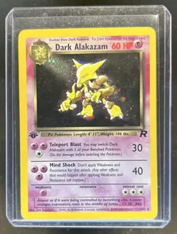 2000 Pokemon Team Rocket First Edition Dark Alakazam Holo #1/82 - Image 1