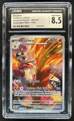 2025 Pokemon Destined Rivals Blaziken Illustration Rare #192/182 CGC 8.5 - Image 1