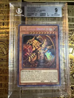 The Winged Dragon of Ra Yugioh 2021 KICO-EN065 Pharaoh's Secret Rare Beckett 9 - Image 1