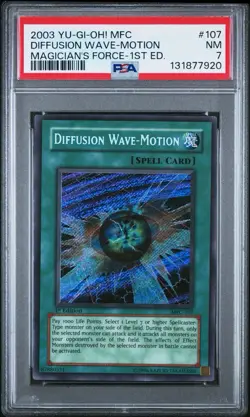 2003 Yu-Gi-Oh! Diffusion Wave Motion Magician's Force MFC 1st Ed Secret PSA 7 - Image 1