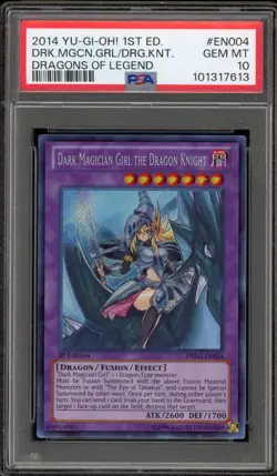 Yu-Gi-Oh! Dark Magician Girl/Dragon Knight Dragons 1st Ed DRLG-EN004 PSA 10 - Image 1