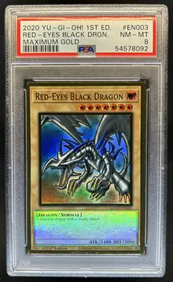 2020 Yu-Gi-Oh Maximum Gold Red-Eyes Black Dragon 1st Edition #MAGO-EN003 PSA 8 - Image 1