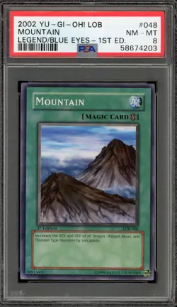 Yu-Gi-Oh! Mountain Legend of Blue Eyes 1st Edition LOB-048 PSA 8 - Image 1