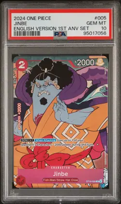 2024 One Piece English Version 1st Anniversary Set JINBE #005 GEM MT PSA 10 - Image 1